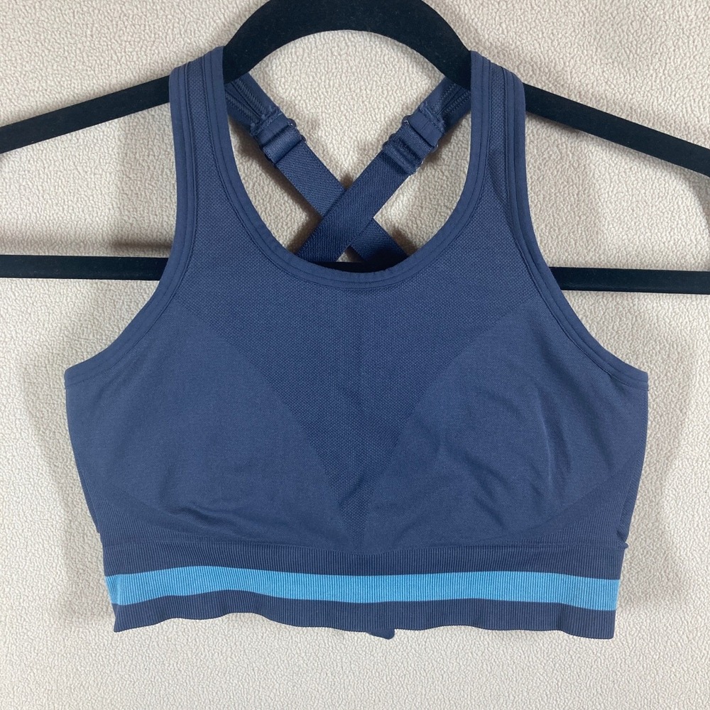 Zella Body Sports Bra Size‎ Medium Blue Padded Crisscross Back